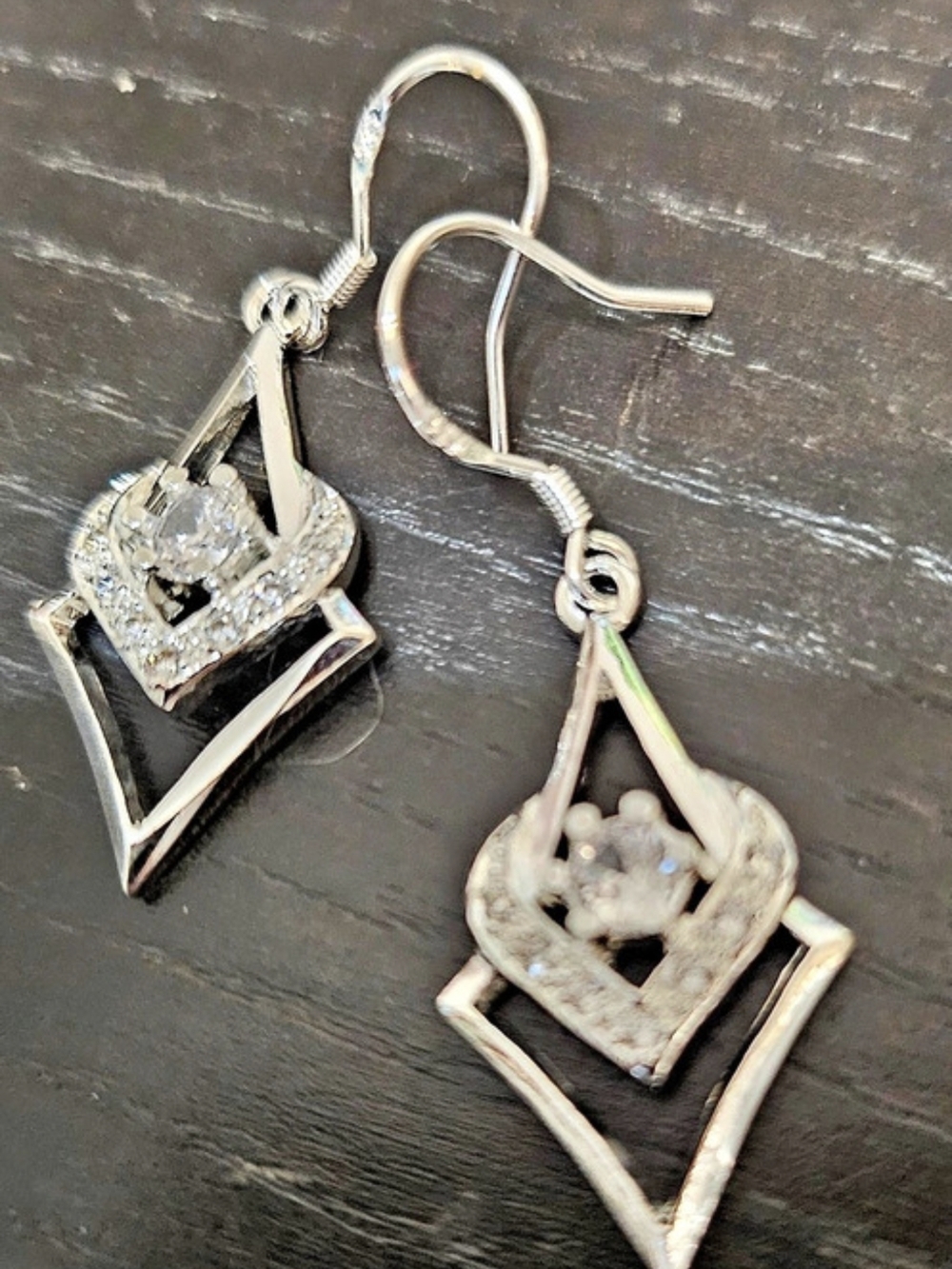 Geometric Drop Earrings in Sterling Silver